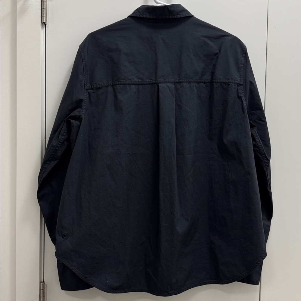 Lululemon Shirt Women's Casual Relaxed-Fit Cotton-Blend Poplin Button-Down M - Picture 5 of 13